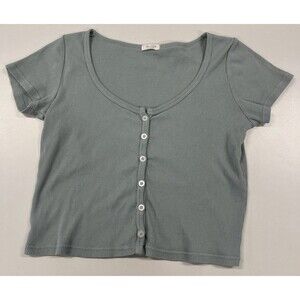 Women's John Galt Sage Green Ribbed Crop Top, One Size